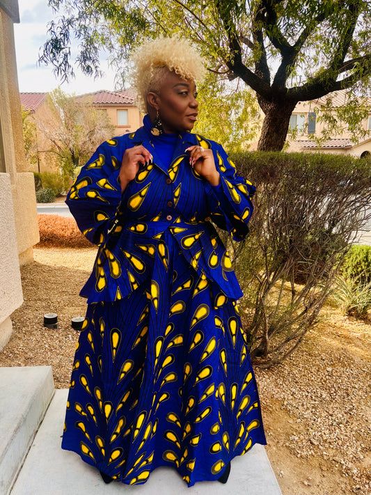 She’s Stunning African Skirt Set (Head Wrap)