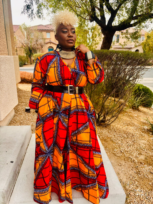 She’s It African Dress (With Head Wrap)