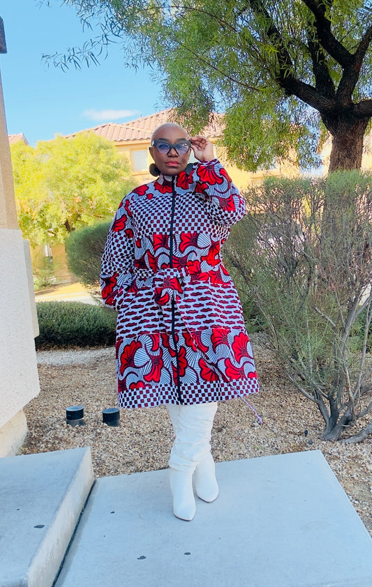 RED FLOWER JACKET/DRESS