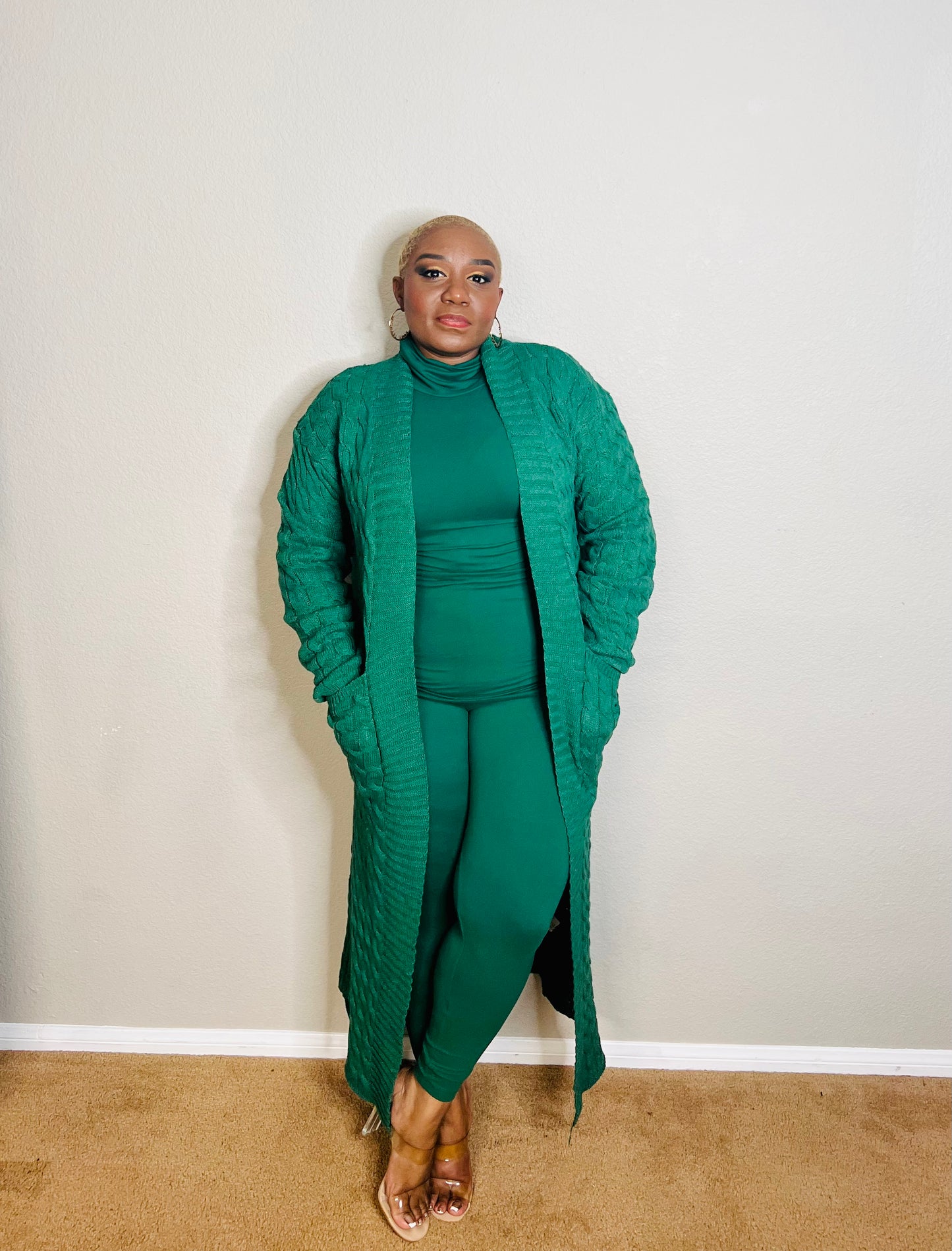 Green Mock Neck Lounge Set