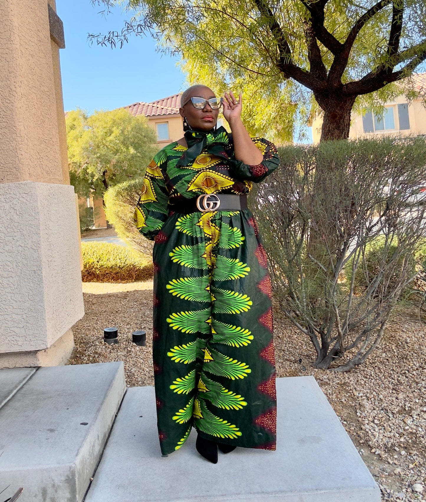 ADIOLA AFRICAN JUMPSUIT  (WITH HEAD WRAP)