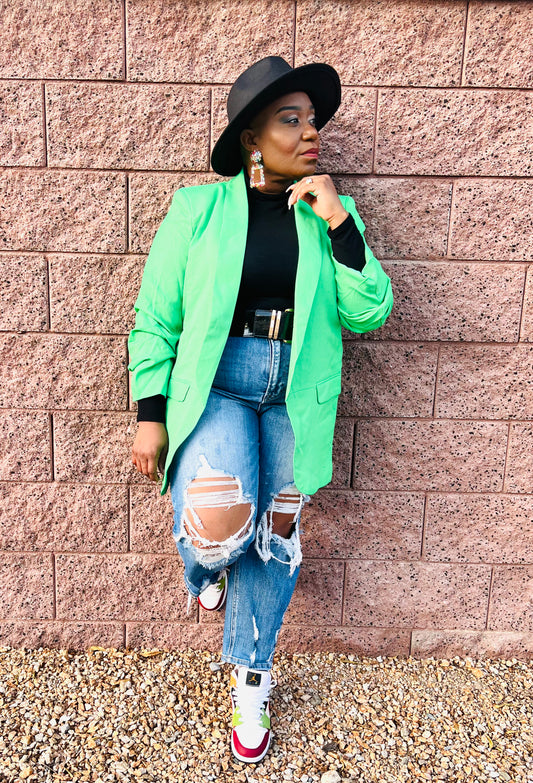 KELLY GREEN PLUS SIZE BLAZER