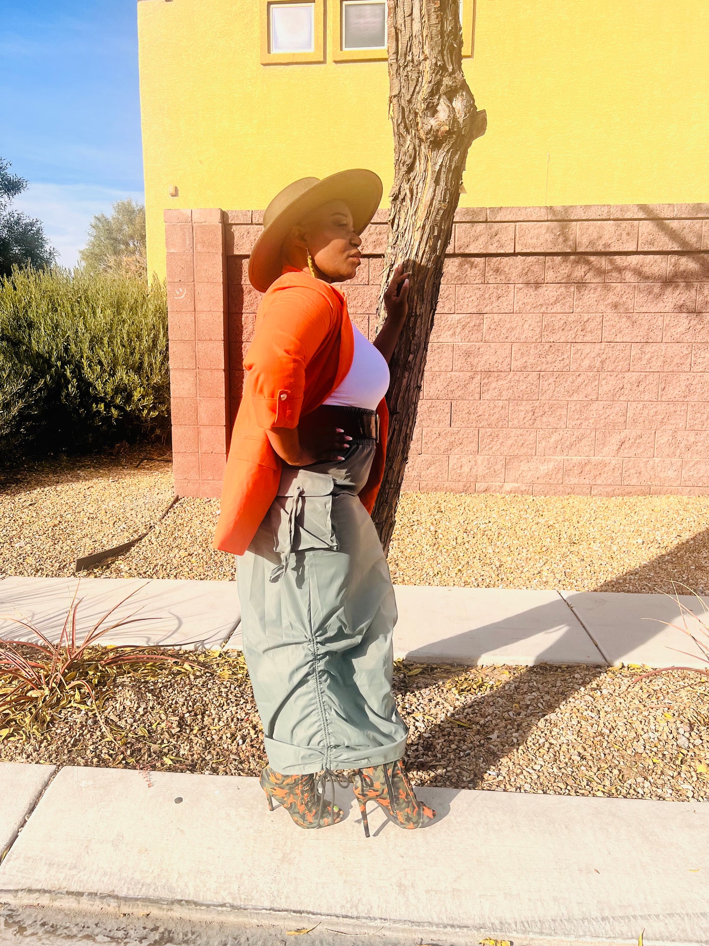 Olive Windbreaker Skirt